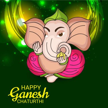 Ganesh Chaturthi kutlama Festivali için vektör çizim yaratıcı kartı, Poster veya başlık sayfası.