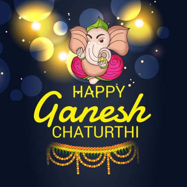 Ganesh Chaturthi kutlama Festivali için vektör çizim yaratıcı kartı, Poster veya başlık sayfası.