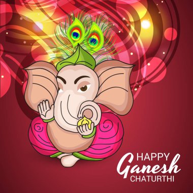 Ganesh Chaturthi kutlama Festivali için vektör çizim yaratıcı kartı, Poster veya başlık sayfası.