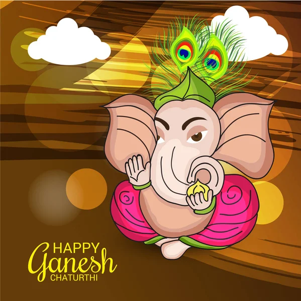 Ilustração Vetorial Cartão Criativo Cartaz Banner Para Celebração Festival Ganesh — Vetor de Stock