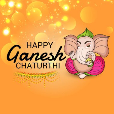 Ganesh Chaturthi kutlama Festivali için vektör çizim yaratıcı kartı, Poster veya başlık sayfası.