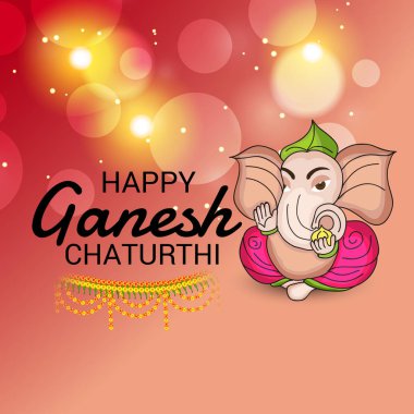 Ganesh Chaturthi kutlama Festivali için vektör çizim yaratıcı kartı, Poster veya başlık sayfası.