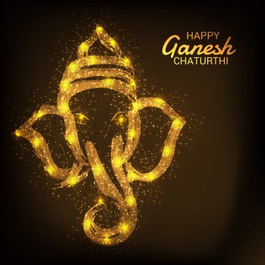 Ganesh Chaturthi kutlama Festivali için vektör çizim yaratıcı kartı, Poster veya başlık sayfası.
