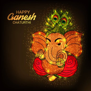 Ganesh Chaturthi kutlama Festivali için vektör çizim yaratıcı kartı, Poster veya başlık sayfası.