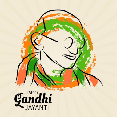 2 Ekim Gandhi Jayanti Kutlamaları için Vektör illüstrasyonu.