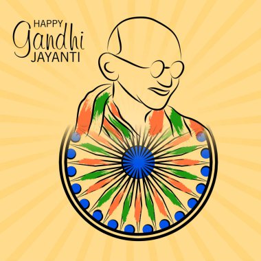 2 Ekim Gandhi Jayanti Kutlamaları için Vektör illüstrasyonu.