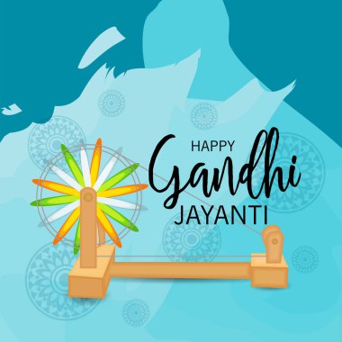 2 Ekim Gandhi Jayanti Kutlamaları için Vektör illüstrasyonu.