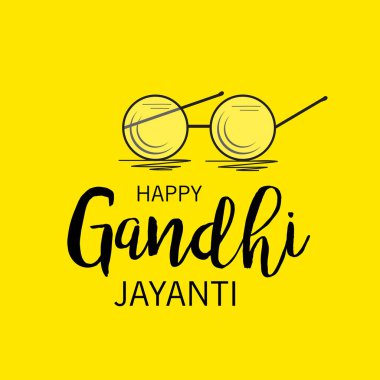 2 Ekim Gandhi Jayanti Kutlamaları için Vektör illüstrasyonu.
