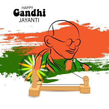 2 Ekim Gandhi Jayanti Kutlamaları için Vektör illüstrasyonu.