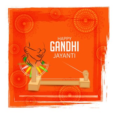 2 Ekim Gandhi Jayanti Kutlamaları için Vektör illüstrasyonu.