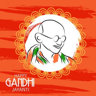 2 Ekim Gandhi Jayanti Kutlamaları için Vektör illüstrasyonu.