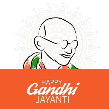 2 Ekim Gandhi Jayanti Kutlamaları için Vektör illüstrasyonu.