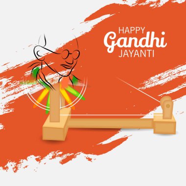 2 Ekim Gandhi Jayanti Kutlamaları için Vektör illüstrasyonu.