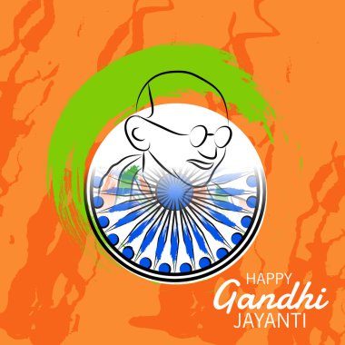 2 Ekim Gandhi Jayanti Kutlamaları için Vektör illüstrasyonu.