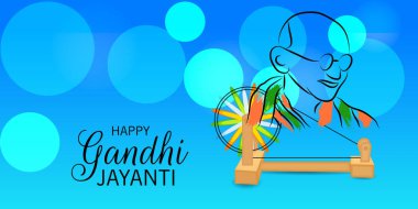 2 Ekim Gandhi Jayanti Kutlamaları için Vektör illüstrasyonu.