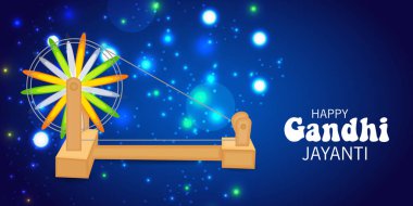 2 Ekim Gandhi Jayanti Kutlamaları için Vektör illüstrasyonu.