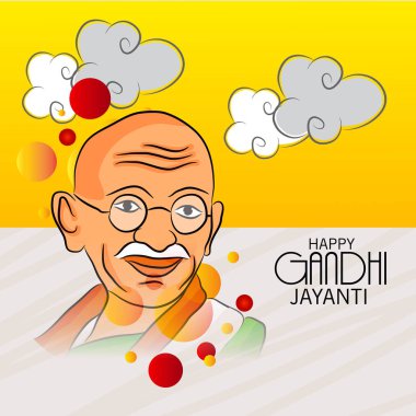 2 Ekim Gandhi Jayanti Kutlamaları için Vektör illüstrasyonu.