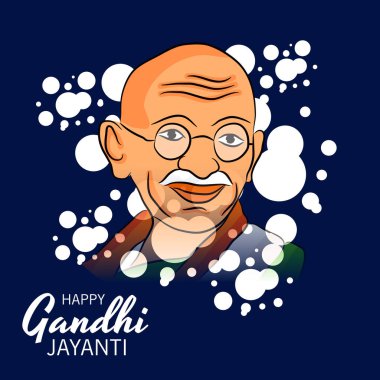 2 Ekim Gandhi Jayanti Kutlamaları için Vektör illüstrasyonu.