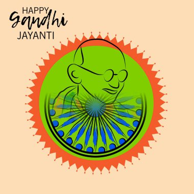 2 Ekim Gandhi Jayanti Kutlamaları için Vektör illüstrasyonu.
