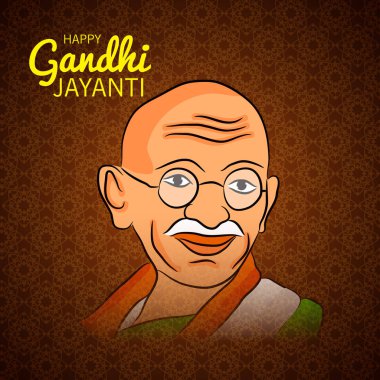 2 Ekim Gandhi Jayanti Kutlamaları için Vektör illüstrasyonu.