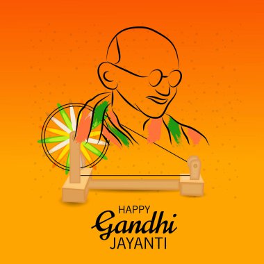 2 Ekim Gandhi Jayanti Kutlamaları için Vektör illüstrasyonu.
