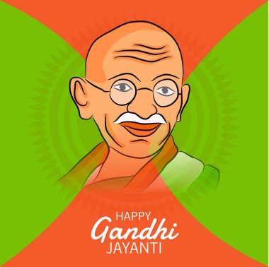 2 Ekim Gandhi Jayanti Kutlamaları için Vektör illüstrasyonu.