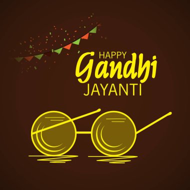 2 Ekim Gandhi Jayanti Kutlamaları için Vektör illüstrasyonu.