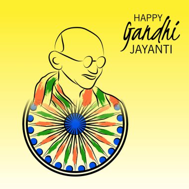 2 Ekim Gandhi Jayanti Kutlamaları için Vektör illüstrasyonu.