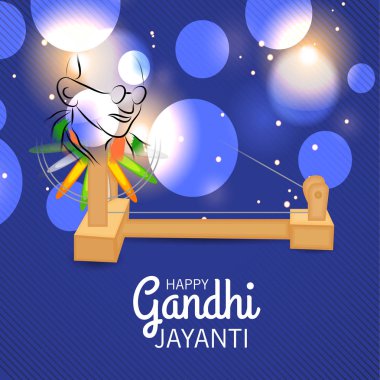 2 Ekim Gandhi Jayanti Kutlamaları için Vektör illüstrasyonu.