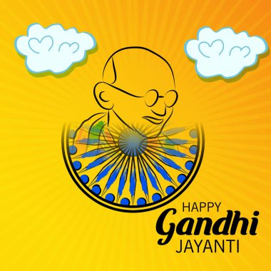 2 Ekim Gandhi Jayanti Kutlamaları için Vektör illüstrasyonu.