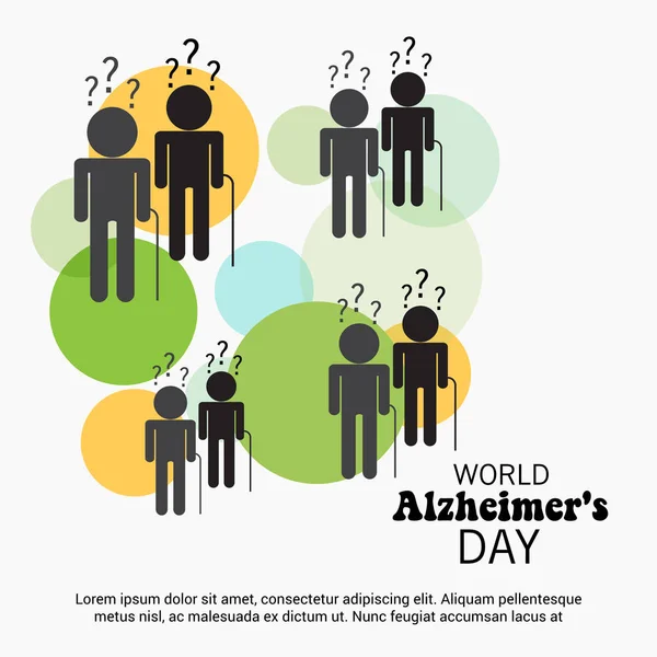 Ilustração Vetorial Uma Bandeira Para Dia Mundial Alzheimer — Vetor de Stock