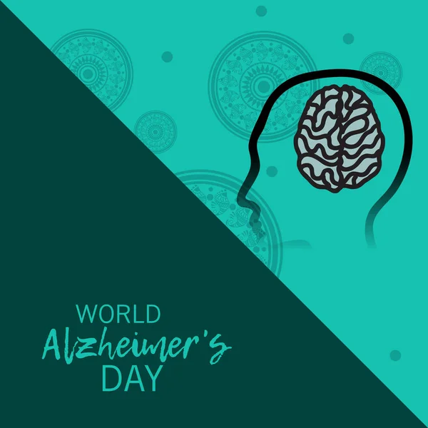 Vector Illustratie Van Een Spandoek Voor Wereld Alzheimer Dag — Stockvector