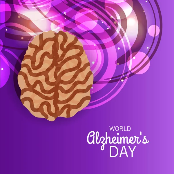 Ilustração Vetorial Uma Bandeira Para Dia Mundial Alzheimer — Vetor de Stock