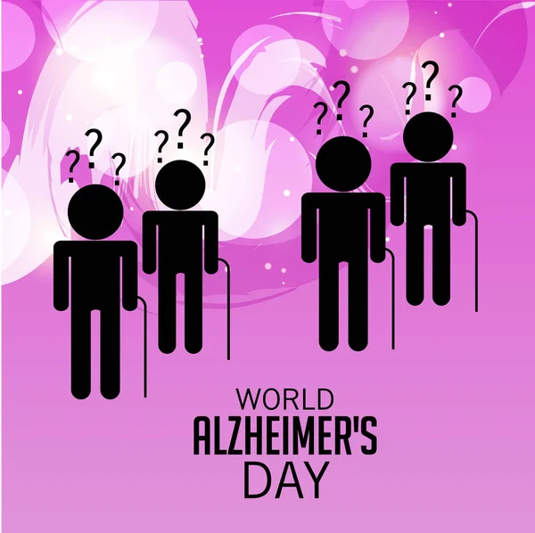 Vector Illustratie Van Een Spandoek Voor Wereld Alzheimer Dag — Stockvector
