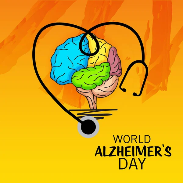 Vector Illustration Banner World Alzheimer Day — Stock Vector