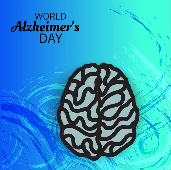 Ilustração Vetorial Uma Bandeira Para Dia Mundial Alzheimer — Vetor de Stock