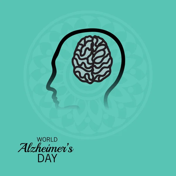 世界のためのバナーのベクトルイラスト Alzheim Day — ストックベクタ