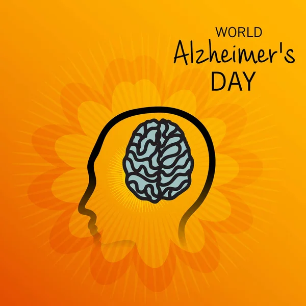 Vector Illustratie Van Een Spandoek Voor Wereld Alzheimer Dag — Stockvector