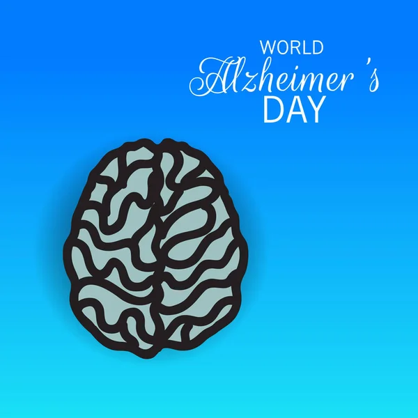 Ilustração Vetorial Uma Bandeira Para Dia Mundial Alzheimer — Vetor de Stock