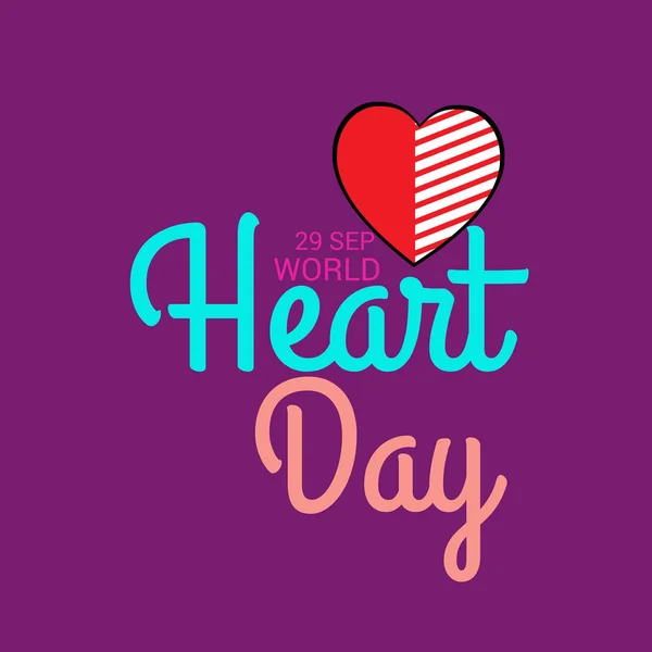 Ilustración Vectorial Del Día Mundial Del Corazón — Archivo Imágenes Vectoriales