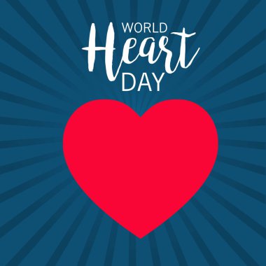 Dünya Kalp Günü Arkaplanının Vektör illüstrasyonu.