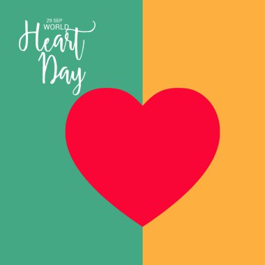 Dünya Kalp Günü Arkaplanının Vektör illüstrasyonu.