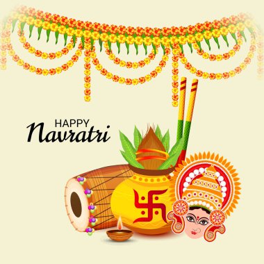 Mutlu Navratri Kutlaması için Vektör illüstrasyonu.