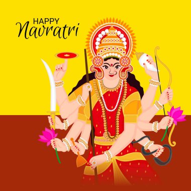 Mutlu Navratri Kutlaması için Vektör illüstrasyonu.