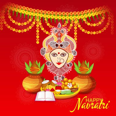 Mutlu Navratri Kutlaması için Vektör illüstrasyonu.