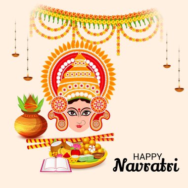 Mutlu Navratri Kutlaması için Vektör illüstrasyonu.