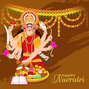 Mutlu Navratri Kutlaması için Vektör illüstrasyonu.