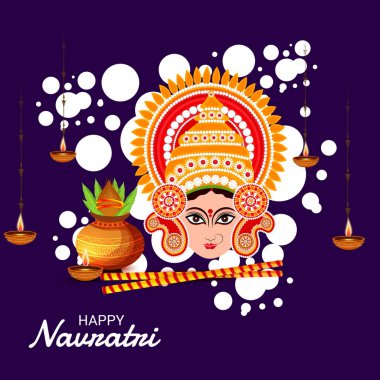 Mutlu Navratri Kutlaması için Vektör illüstrasyonu.