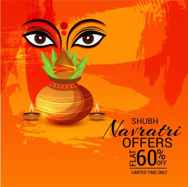 Mutlu Navratri Kutlaması için Vektör illüstrasyonu.