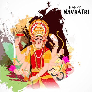 Mutlu Navratri Kutlaması için Vektör illüstrasyonu.
